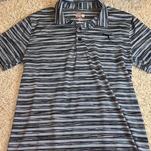 Puma golf polo black and gray stripes.